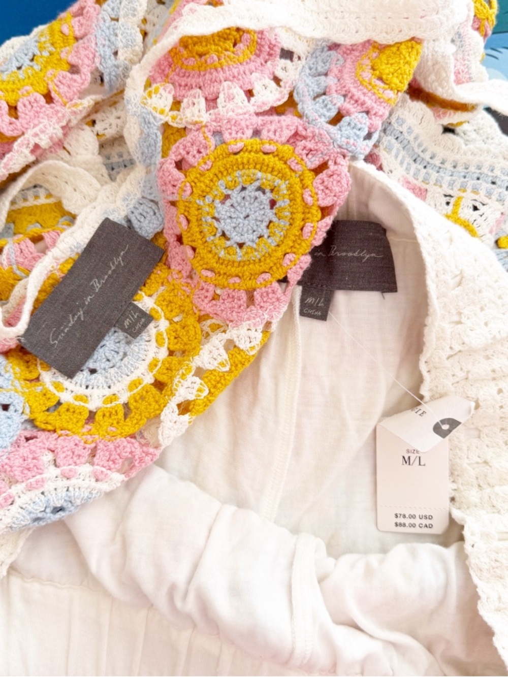 Anthropologie Sunday In Brooklyn  Crochet Two-Piece Tank & Shorts Set M/L - Picture 9 of 10